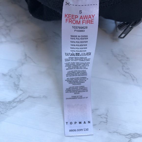 Topman Men's Sz Small Colorblock Track Style Jacket In Black White Gray Full Zip - Picture 10 of 11